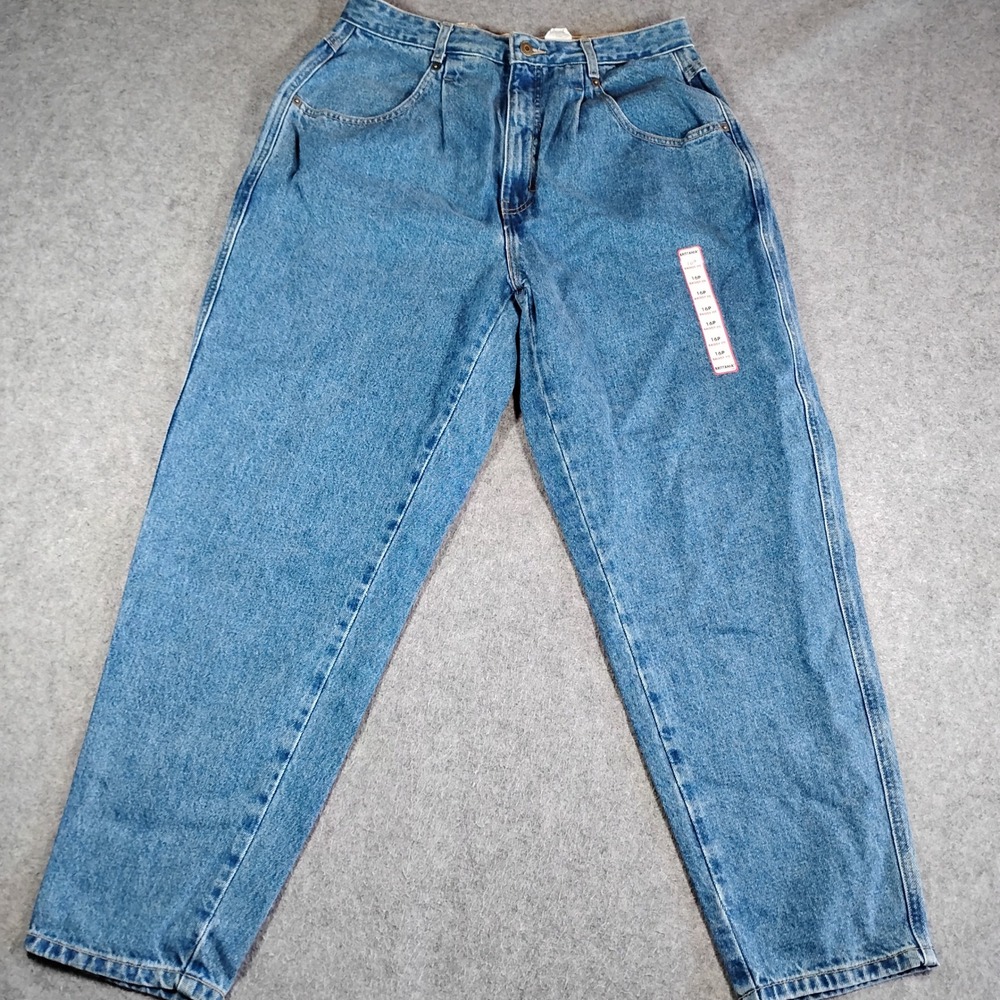 Brittania Vintage Baggy Fit High Rise Tapered Leg Blue Jeans Womens 16P Petite